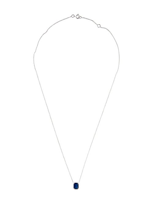 Jewelmak 14K 1.05ct Sapphire Pendant Necklace