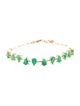 Jewelmak 14K 3.93ctw Emerald Station Bracelet