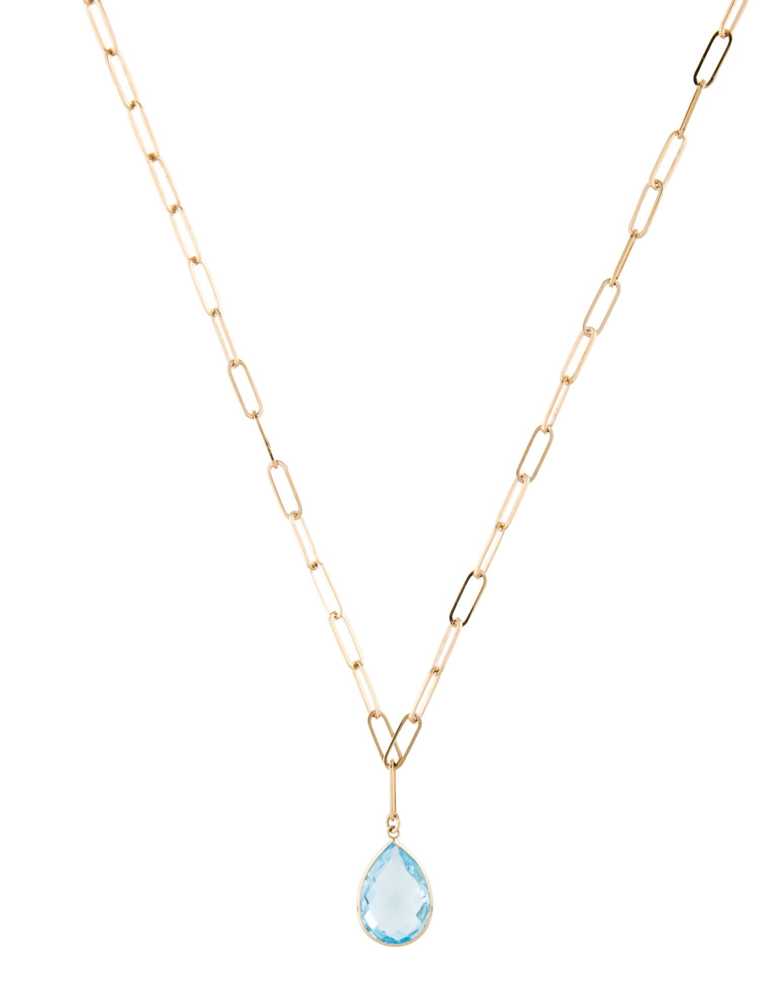 Jewelmak 14K Topaz Pendant Necklace