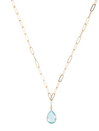 Jewelmak 14K Topaz Pendant Necklace