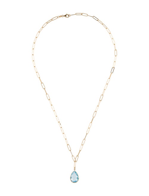 Jewelmak 14K Topaz Pendant Necklace