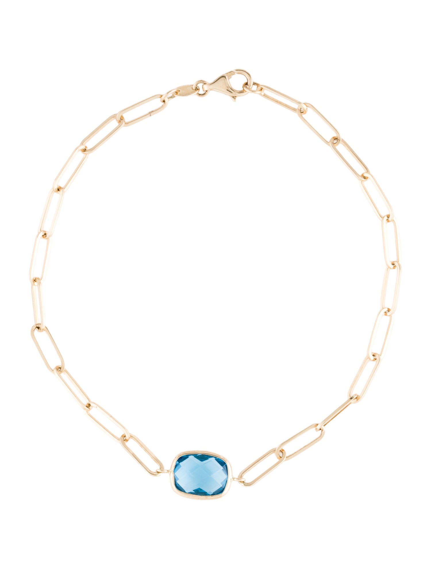 Jewelmak 14K Topaz Link Bracelet