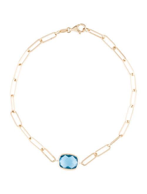 Jewelmak 14K Topaz Link Bracelet