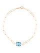 Jewelmak 14K Topaz Link Bracelet