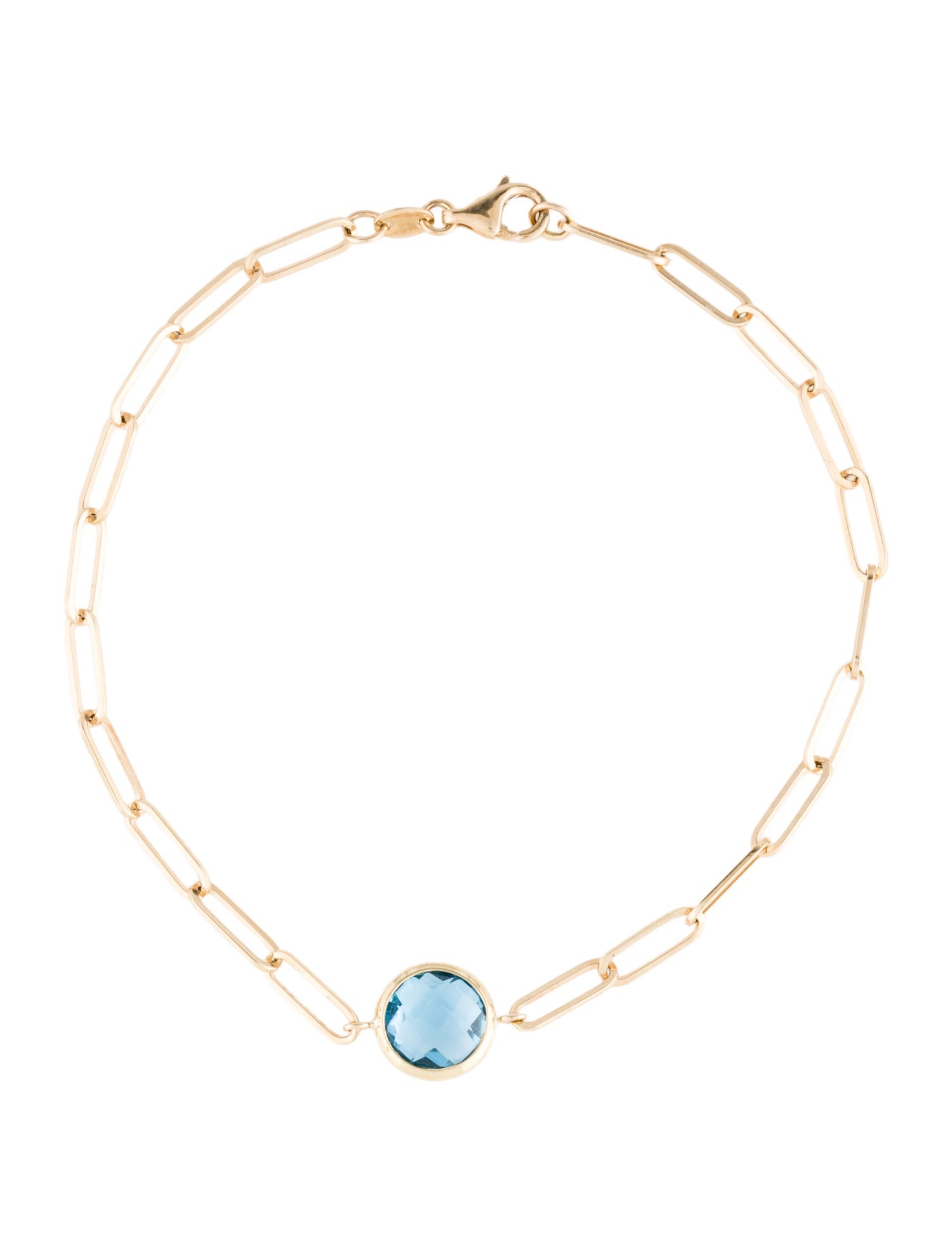 Jewelmak 14k Topaz Station Bracelet