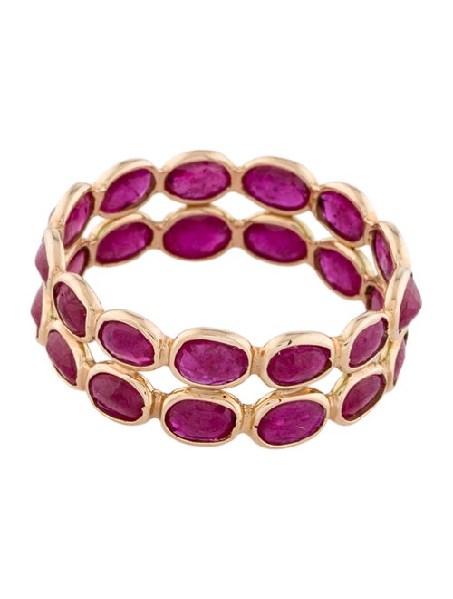 Jewelmak 14K 4.13ctw Ruby Eternity Band