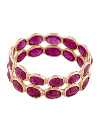 Jewelmak 14K 4.13ctw Ruby Eternity Band