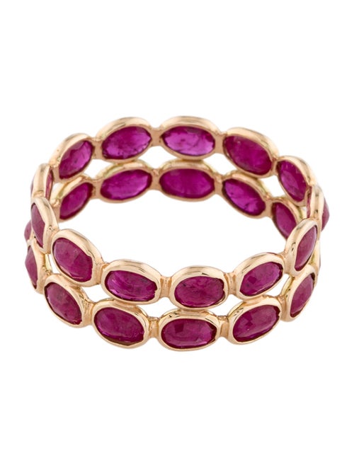 Jewelmak 14K 4.13ctw Ruby Eternity Band