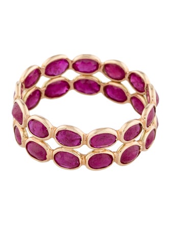 Jewelmak 14K 4.13ctw Ruby Eternity Band
