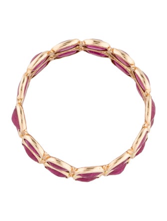 Jewelmak 14K 4.13ctw Ruby Eternity Band