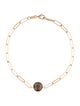 Jewelmak 14K Smoky Quartz Paper Clip Station Bracelet