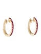 Jewelmak 14K Ruby Hoop Earrings