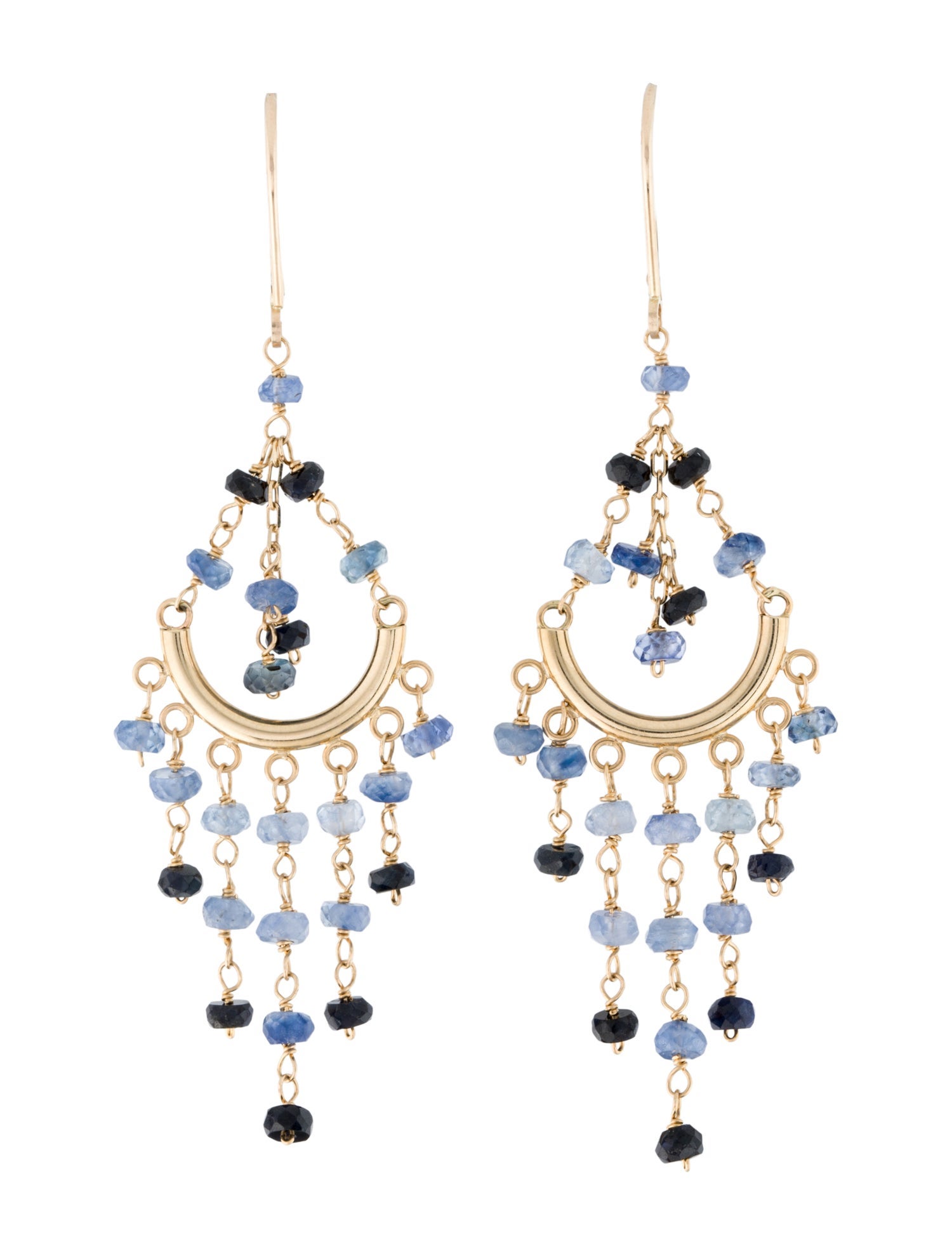 Jewelmak 14K Sapphire Chandelier Earrings
