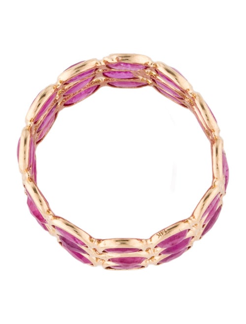 Jewelmak 14K 6.12ctw Ruby Triple Row Eternity Band