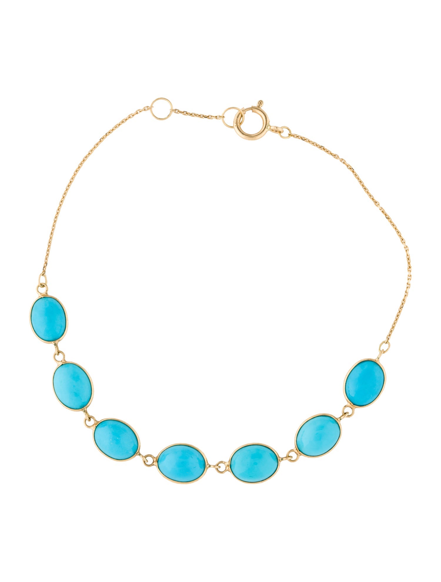 Jewelmak 18K 8.40ctw Turquoise Link Bracelet