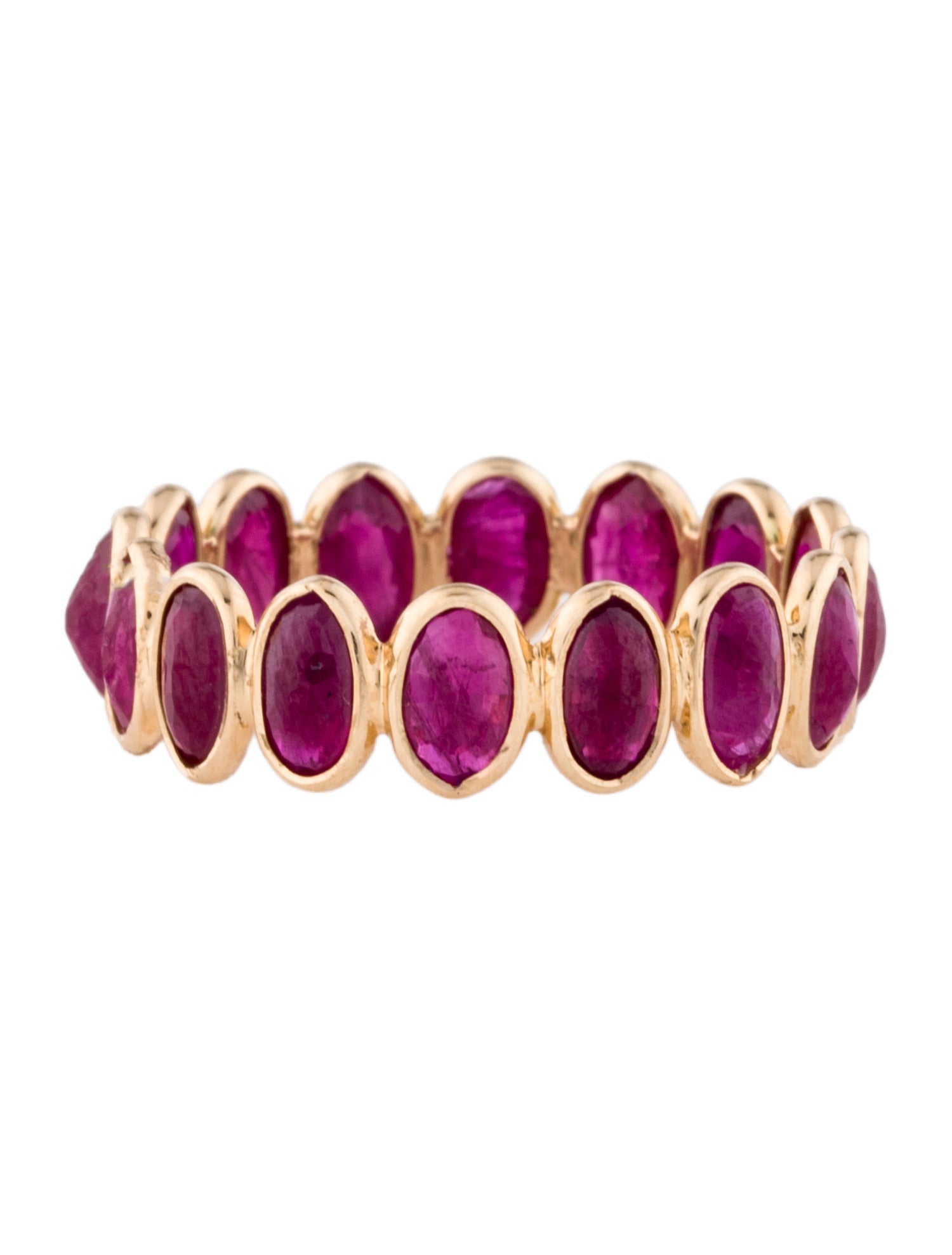 Jewelmak 14K 3.31ctw Ruby Eternity Band