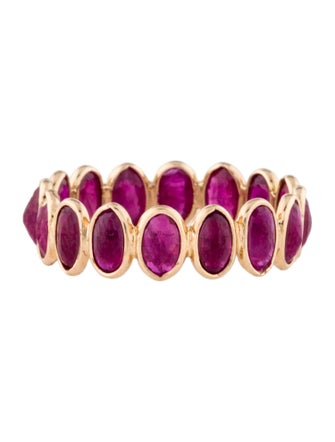 Jewelmak 14K 3.31ctw Ruby Eternity Band