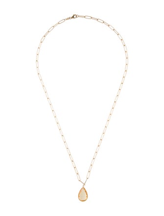 Jewelmak 14K Citrine Pendant Necklace