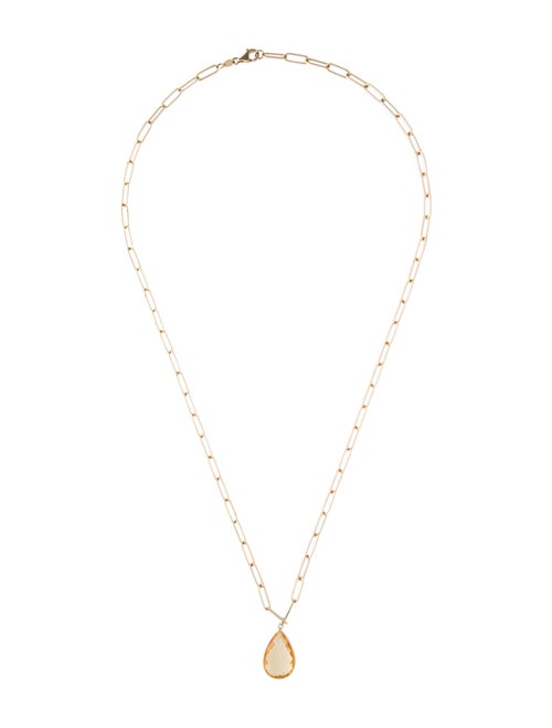 Jewelmak 14K Citrine Pendant Necklace