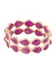 Jewelmak 14K 4.36ctw Glass-Filled Ruby Double Row Eternity Band