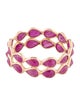 Jewelmak 14K 4.36ctw Glass-Filled Ruby Double Row Eternity Band