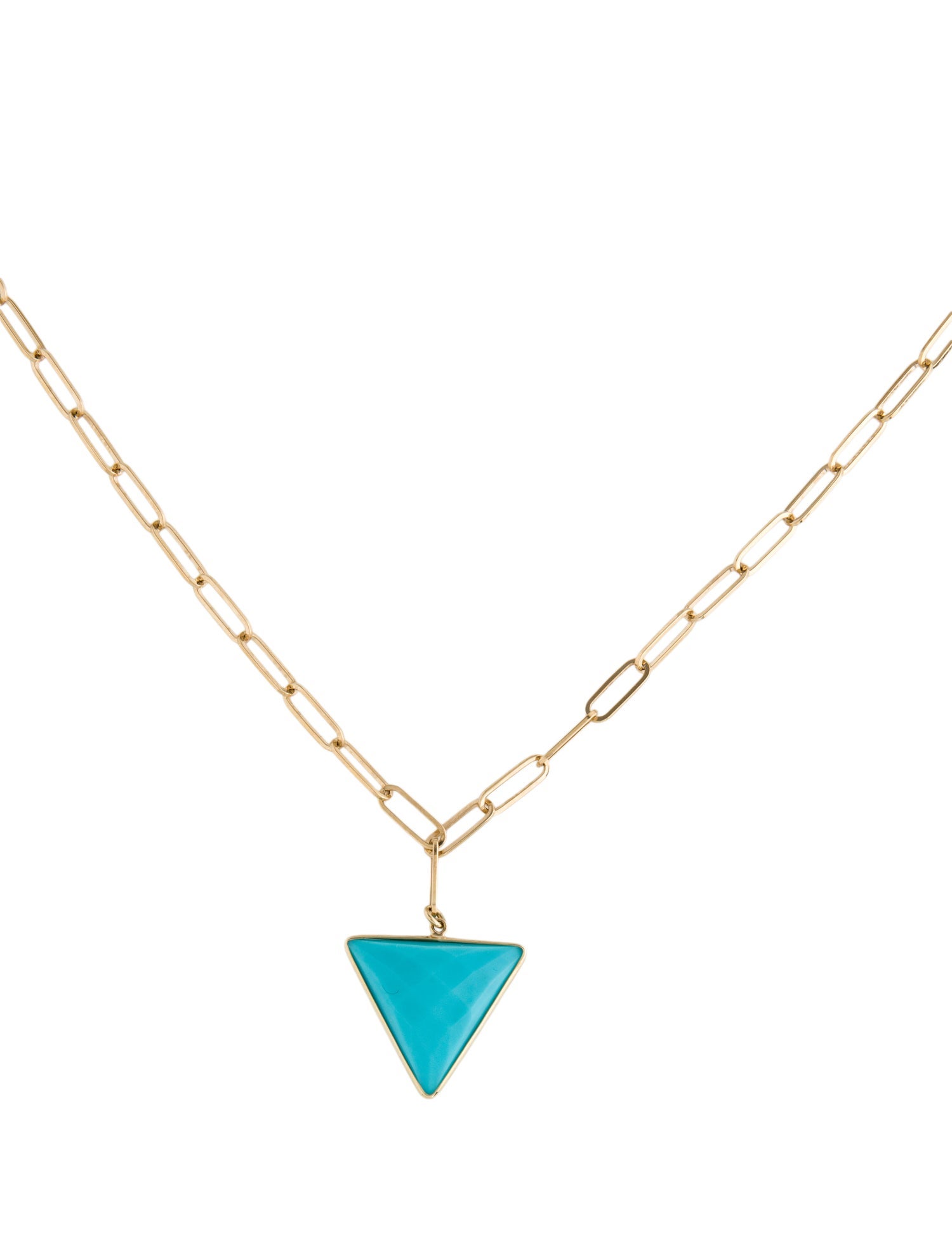 Jewelmak 14K Turquoise pendant Necklace