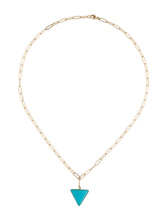 Jewelmak 14K Turquoise pendant Necklace