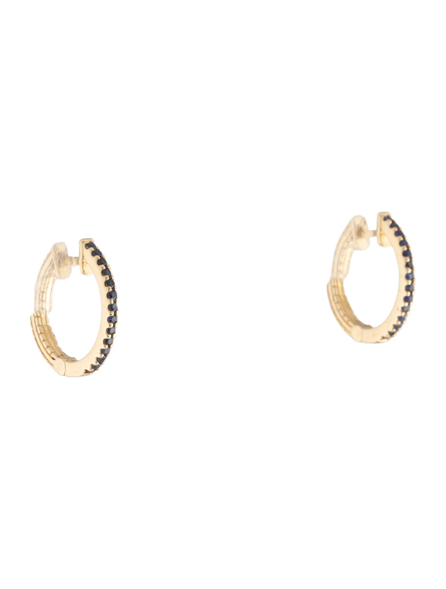 Jewelmak 14K Sapphire Hoop Earrings