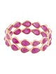 Jewelmak 14K 5.13ctw Glass-Filled Ruby Double Row Eternity Band