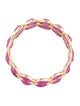 Jewelmak 14K 5.13ctw Glass-Filled Ruby Double Row Eternity Band