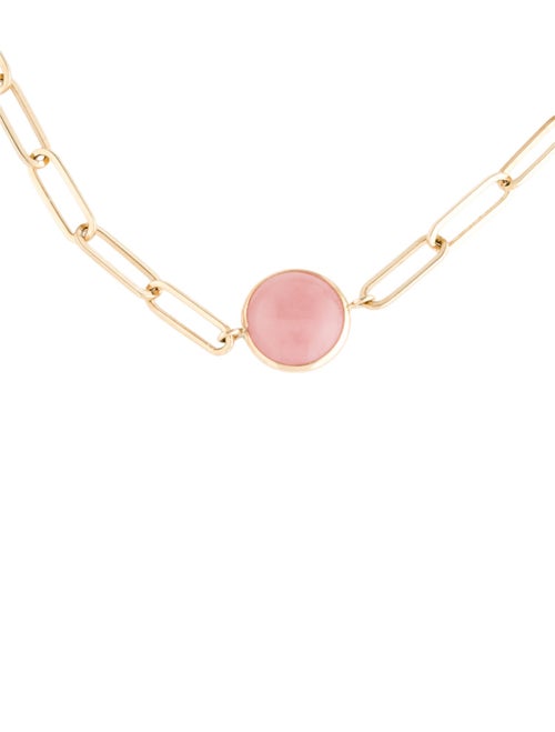 Jewelmak 14K Rose Quartz Station Bracelet