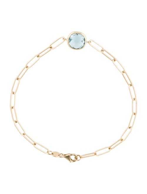 Jewelmak 14K Topaz Paperclip Link Bracelet