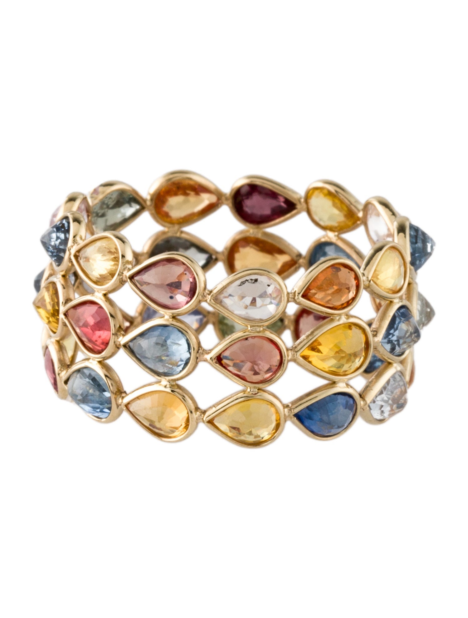 Jewelmak 14K 6.63ctw Sapphire Eternity Band