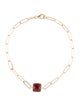 Jewelmak 14K Garnet Station Bracelet