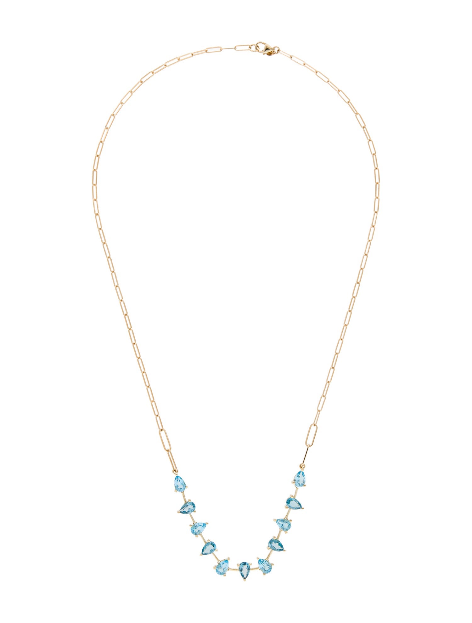 Jewelmak 14K 5.05ctw Topaz Collar Necklace