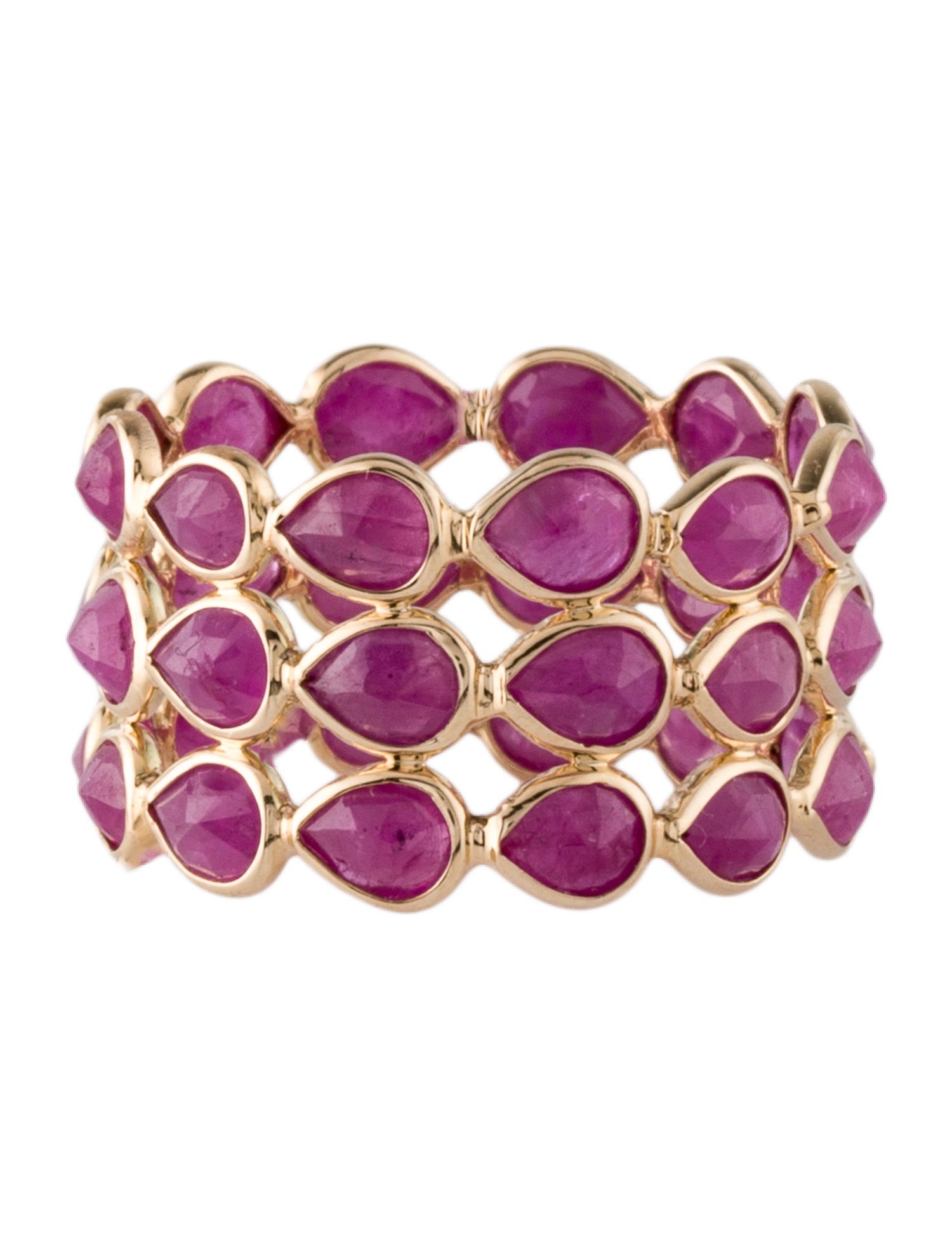 Jewelmak 14K 6.12ctw Ruby Eternity Band