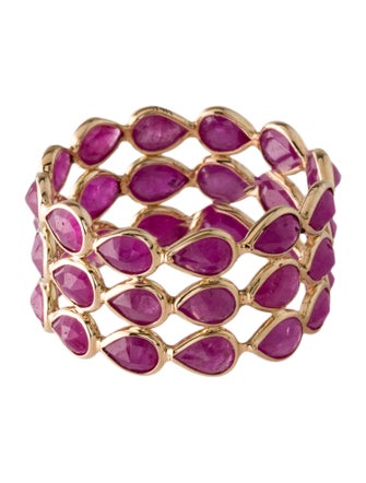 Jewelmak 14K 6.12ctw Ruby Eternity Band