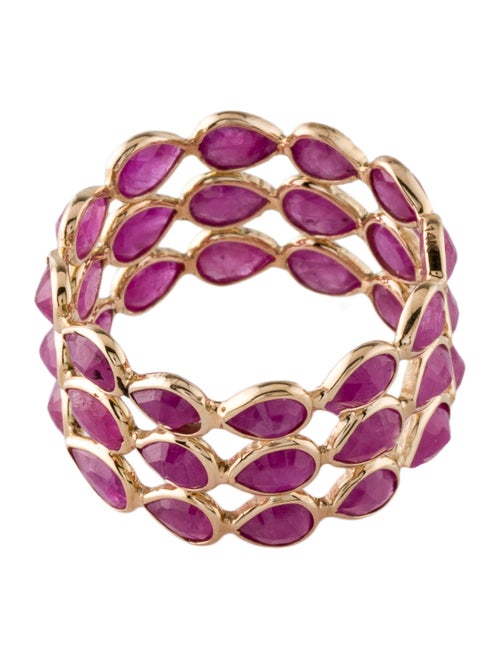 Jewelmak 14K 6.12ctw Ruby Eternity Band
