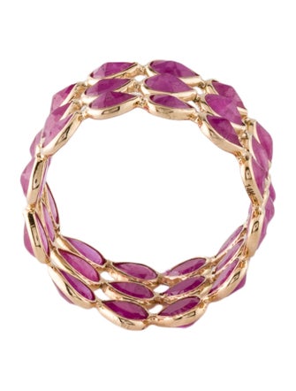 Jewelmak 14K 6.12ctw Ruby Eternity Band