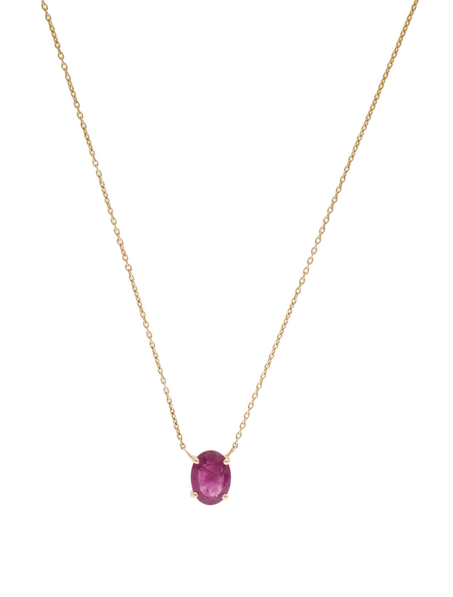 Jewelmak 14K 1.08ct Ruby Pendant Necklace