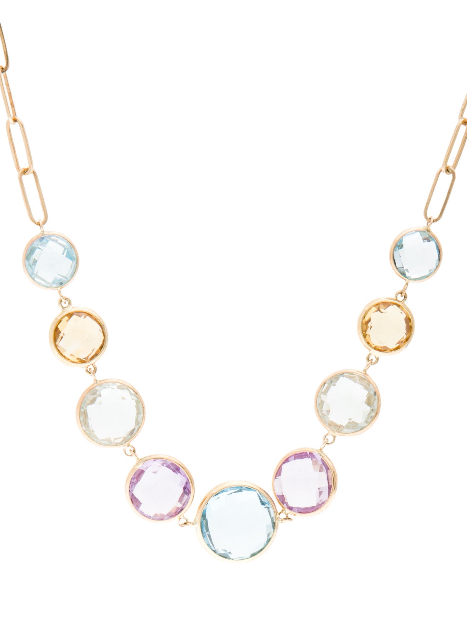 Jewelmak 14K Multistone Collar Necklace