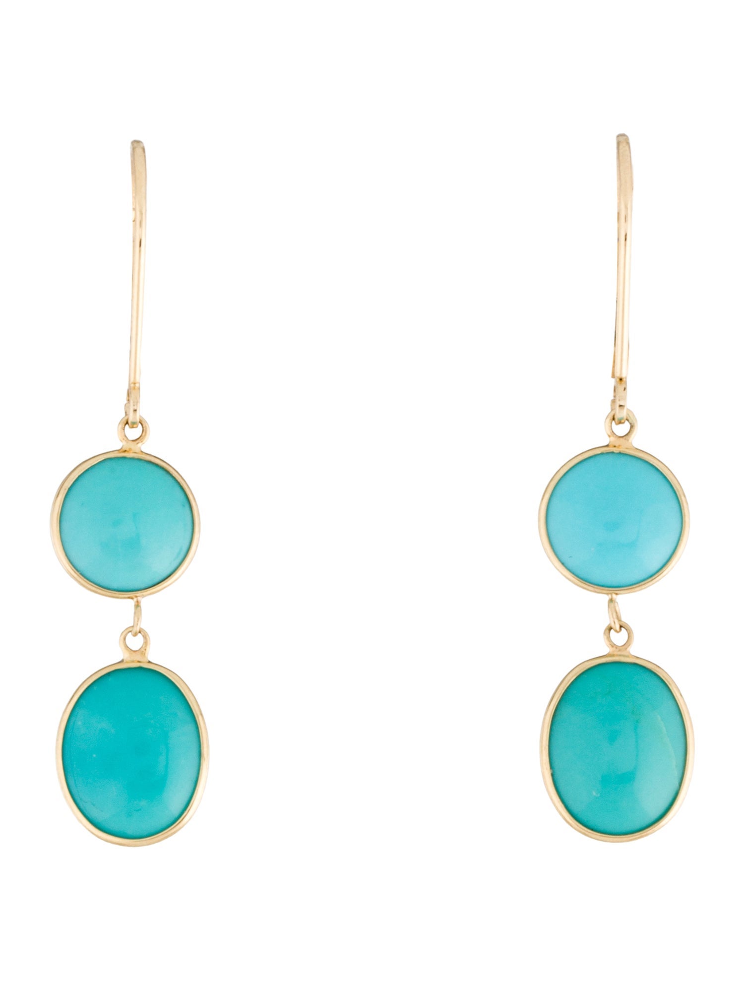 Jewelmak 14K Turquoise Drop Earrings