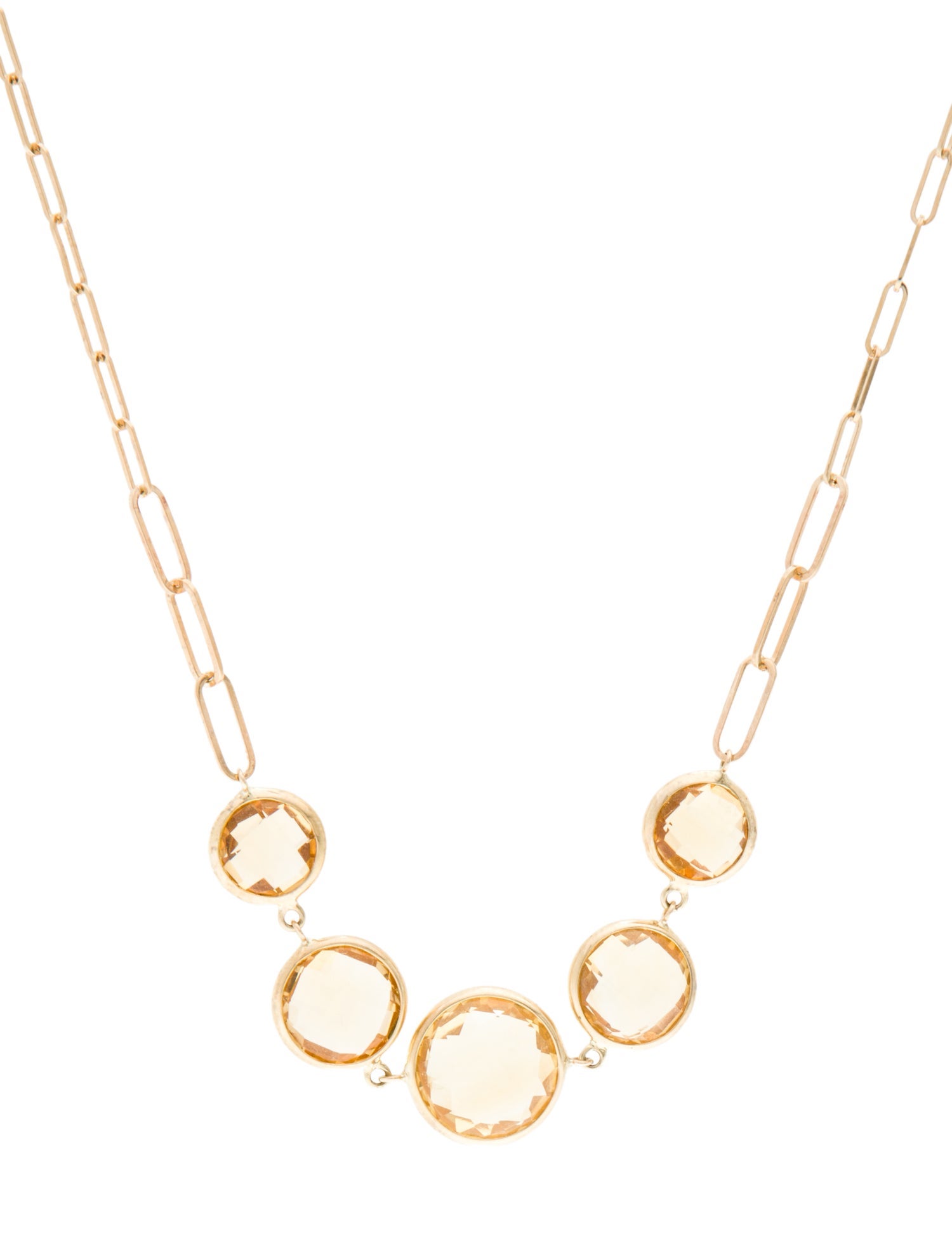 Jewelmak 14K Citrine Collar Necklace
