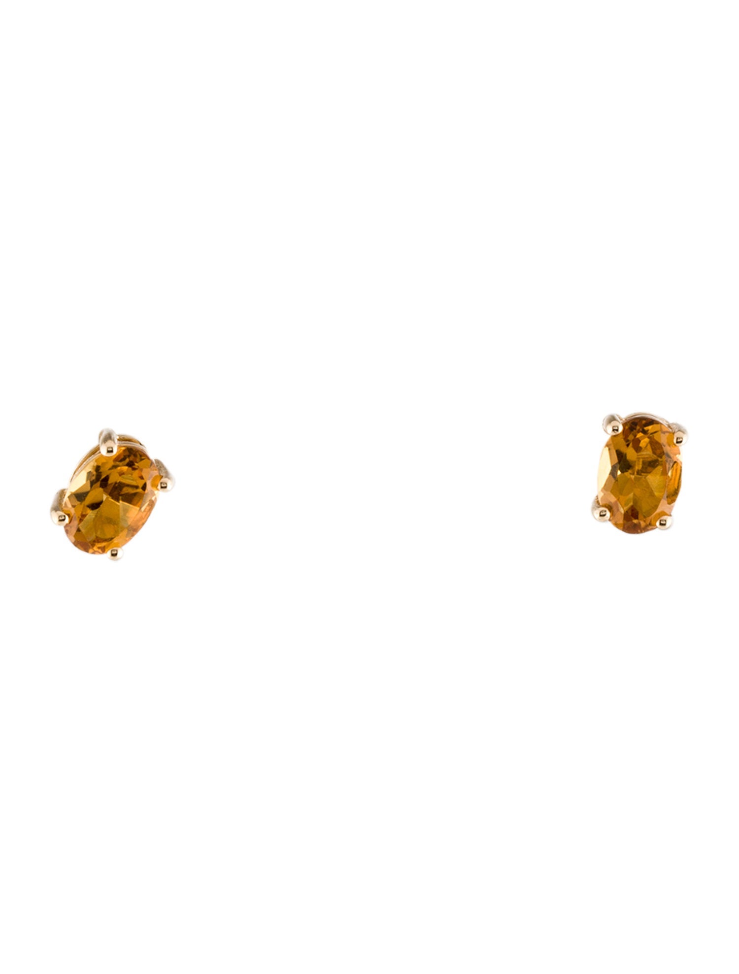 Jewelmak 14K Citrine Stud Earrings