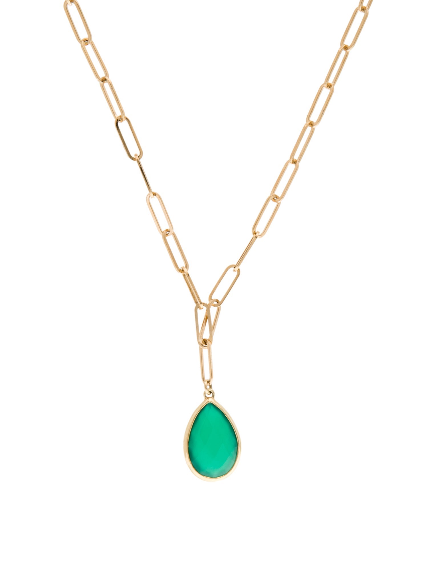 Jewelmak 14K Dyed Chalcedony Pendant Necklace