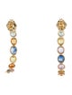 Jewelmak 14K 2.54ctw Sapphire Hoop Earrings