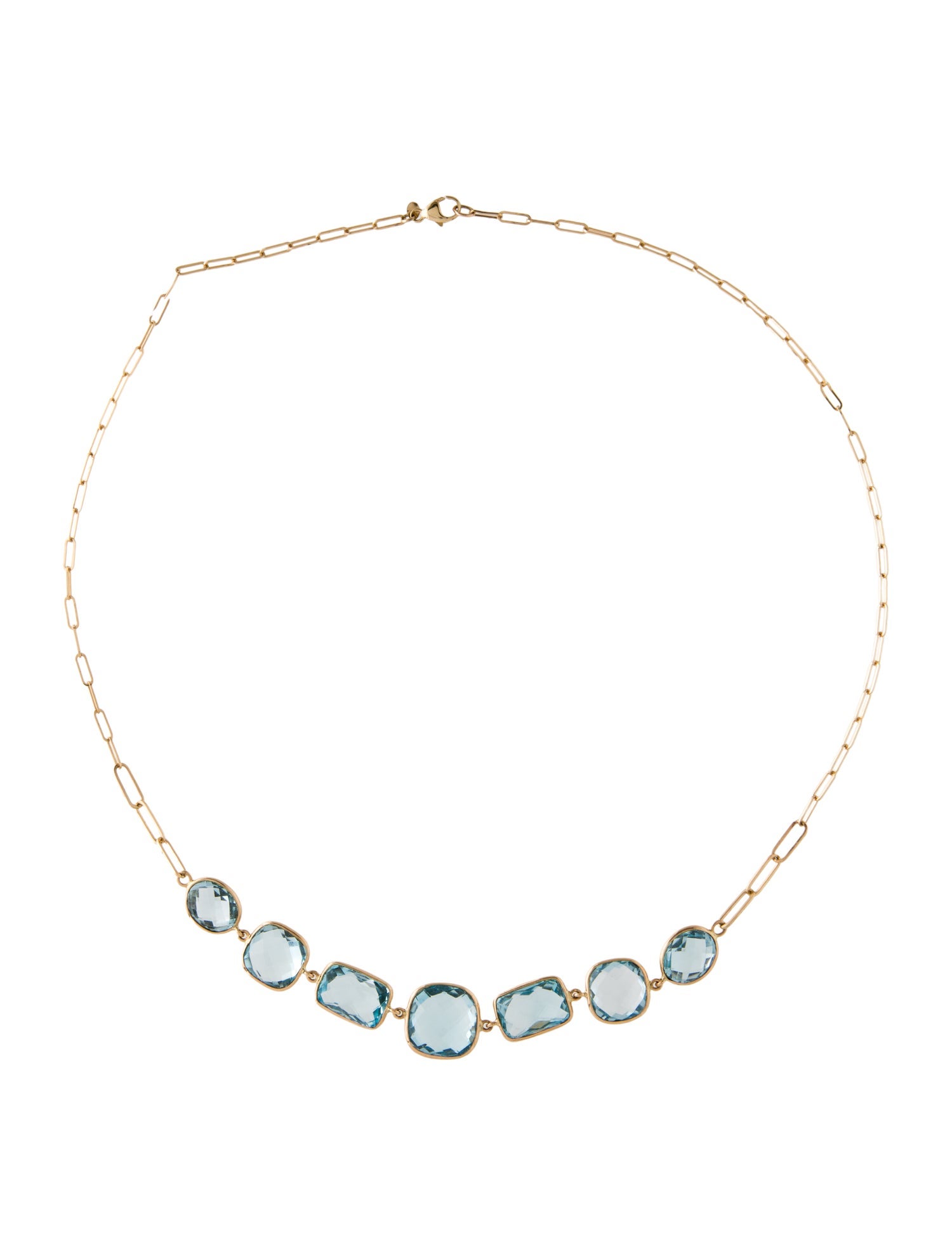 Jewelmak 14K Topaz Station Necklace
