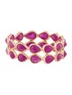 Jewelmak 14K 2.60ctw Glass-Filled Ruby Double Row Eternity Band