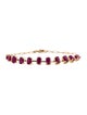 Jewelmak 14K 7.37ctw Ruby Station Link Bracelet