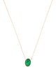 Jewelmak 14K 1.08ct Emerald Pendant Necklace